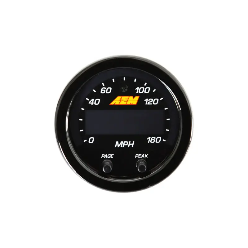 Aem X-Series 0-160 Mph Black Bezel W/ Black Face Gps Speedometer Gauge 2