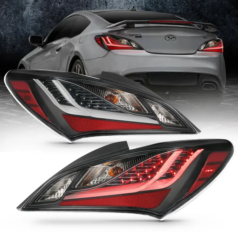 Anzo 10-13 Hyundai Genesis 2Dr Led Taillights Smoke 1
