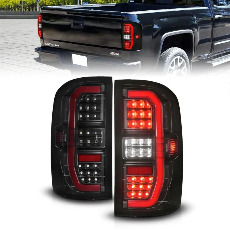 Anzo 14-18 Gmc Sierra 1500 Full Led Taillights Black Housing Smoke Lens (W/C Light Bars) 2
