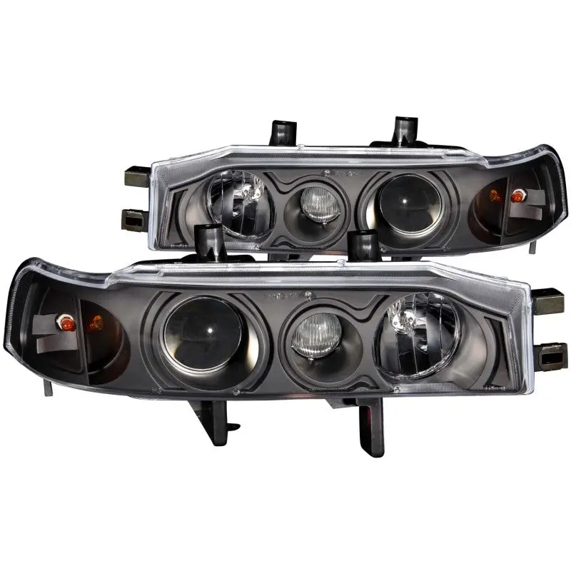 Anzo 1990-1993 Honda Accord Projector Headlights W/ Halo Black 1Pc 1