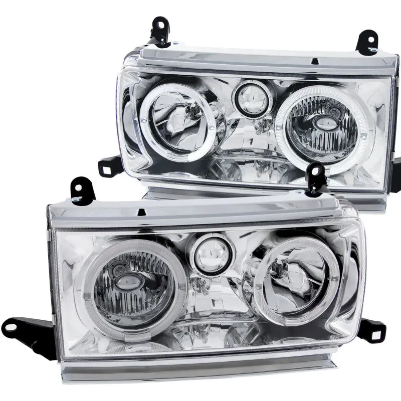 Anzo 1991-1994 Toyota Land Cruiser Crystal Headlights W/ Halo Chrome 1