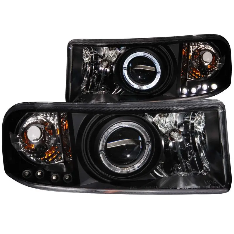Anzo 1994-2001 Dodge Ram Projector Headlights W/ Halo Black 2