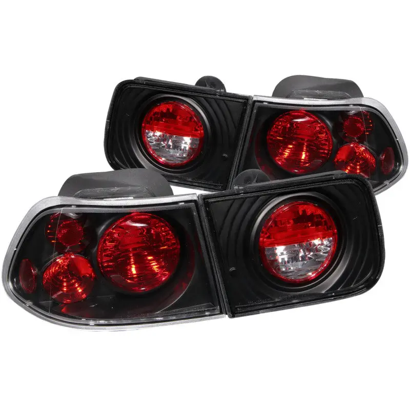 Anzo 1996-2000 Honda Civic Coupe Taillights Black 1