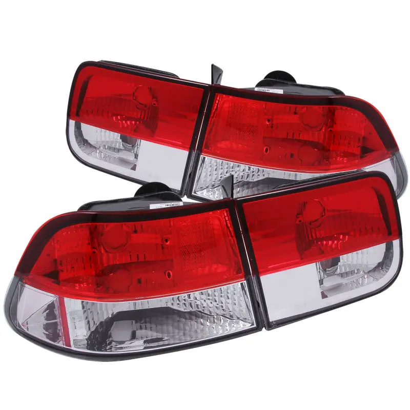 Anzo 1996-2000 Honda Civic Taillights Red/Clear 2