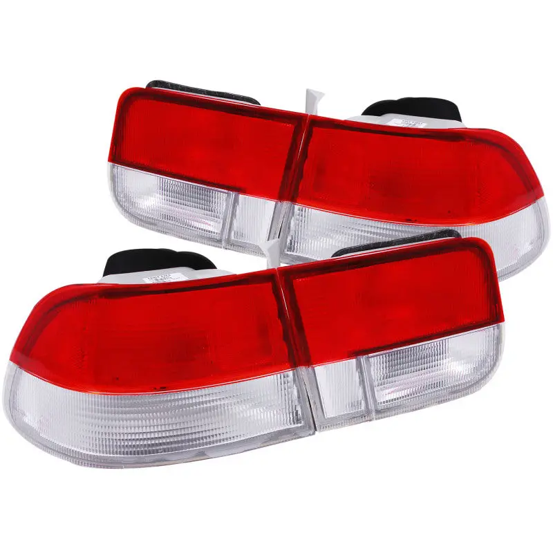 Anzo 1996-2000 Honda Civic Taillights Red/Clear - Oem 4Pc 1