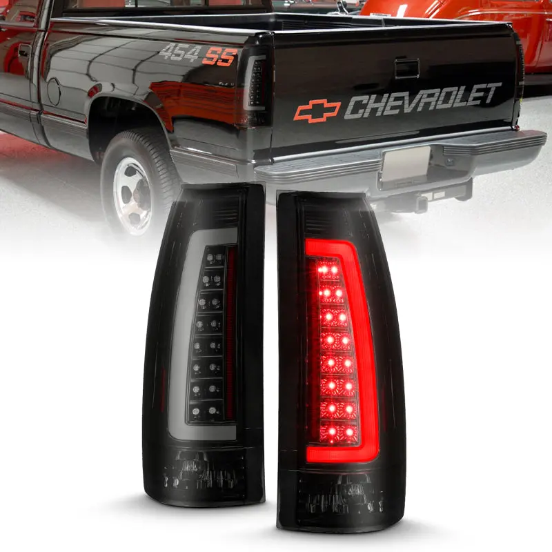 Anzo 1999-2000 Cadillac Escalade Led Taillights Black Housing Smoke Lens Pair 2