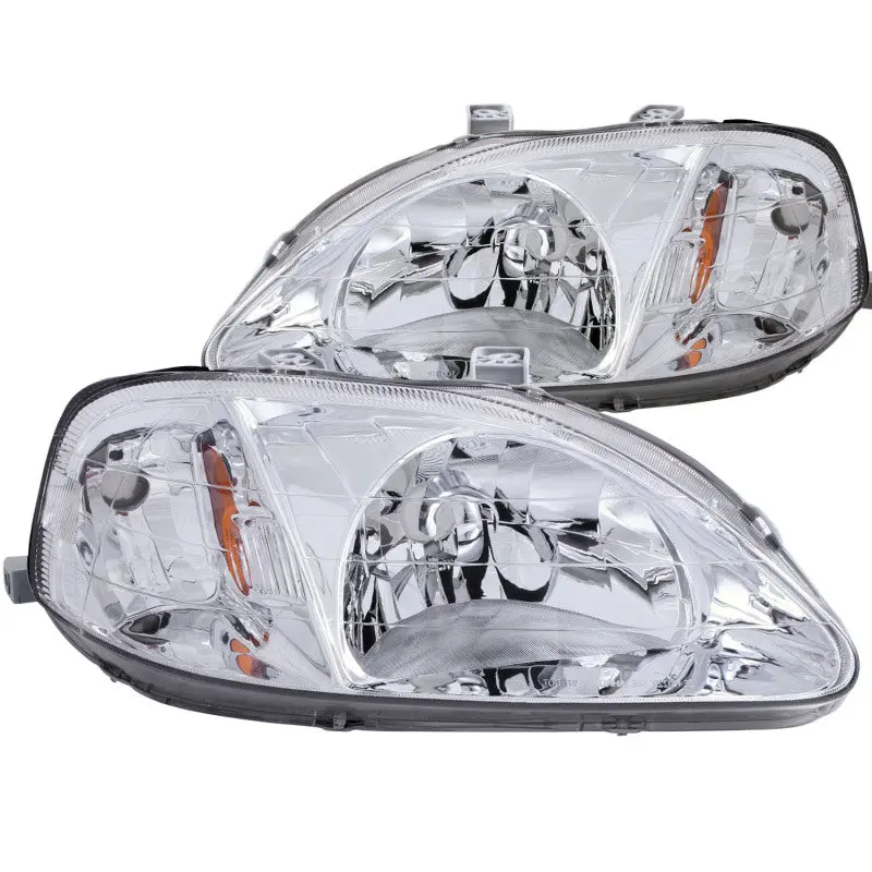Anzo 1999-2000 Honda Civic Crystal Headlights Chrome 2