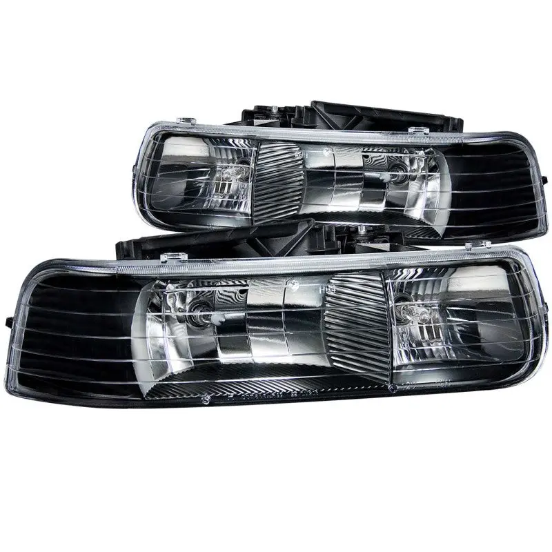 Anzo 1999-2002 Chevrolet Silverado 1500 Crystal Headlights Black 1