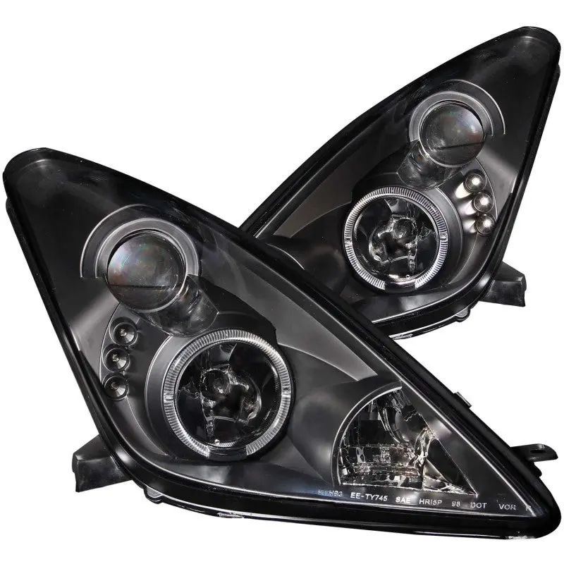 Anzo 2000-2005 Toyota Celica Projector Headlights W/ Halo Black 1