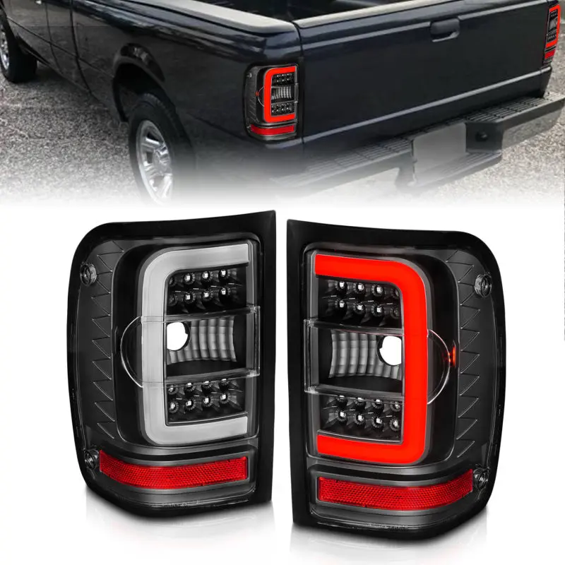 Anzo 2001-2011 Ford Ranger Led Tail Lights W/ Light Bar Black Housing Clear Lens 1