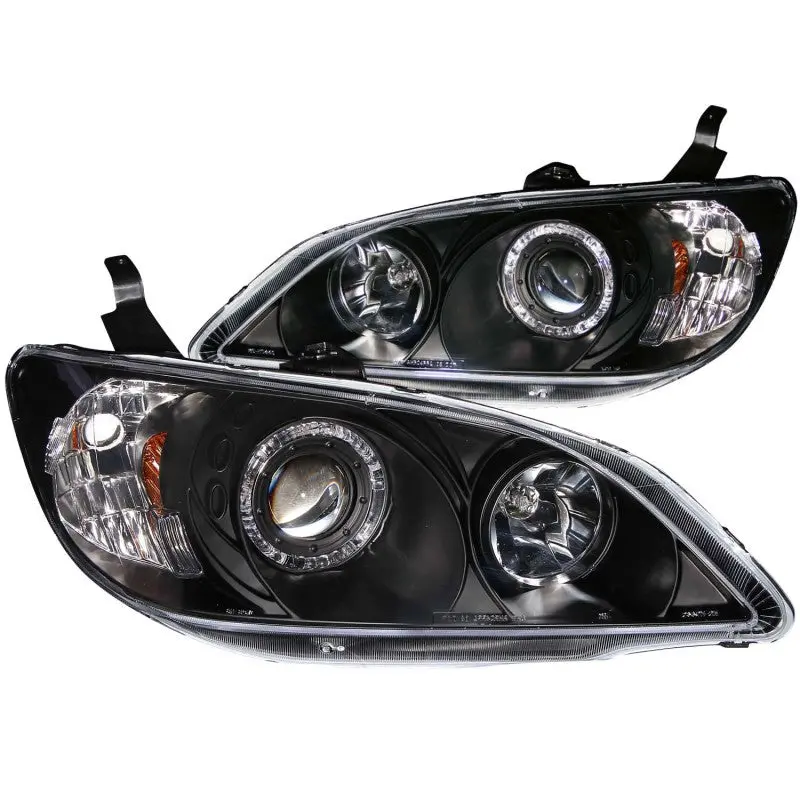 Anzo 2004-2005 Honda Civic Projector Headlights W/ Halo Black 1