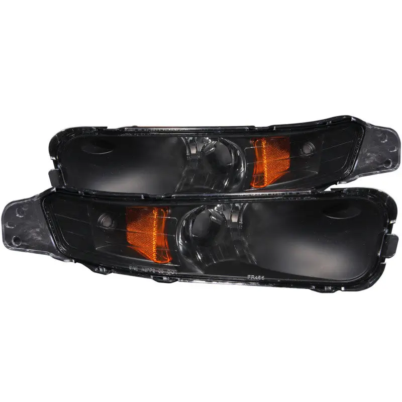 Anzo 2005-2009 Ford Mustang Euro Parking Lights Black W/ Amber Reflector 2