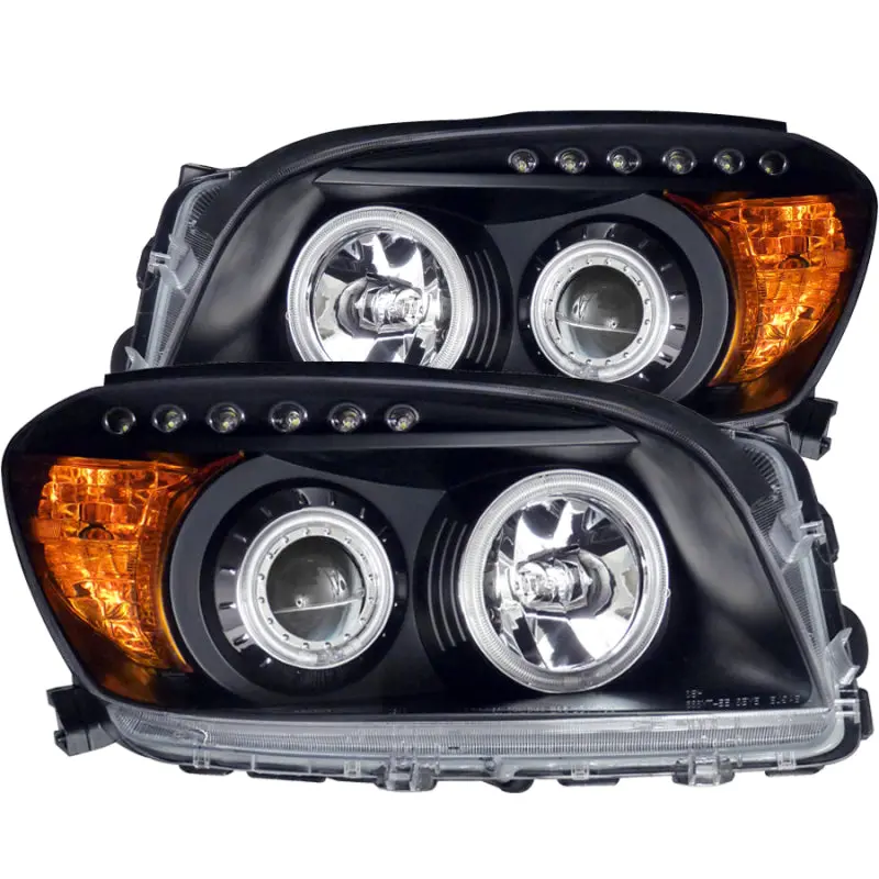 Anzo 2006-2008 Toyota Rav4 Projector Headlights W/ Halo Black 1