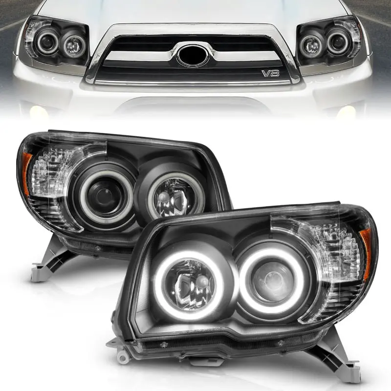 Anzo 2006-2009 Toyota 4Runner Projector Headlights W/ Halo Black 2