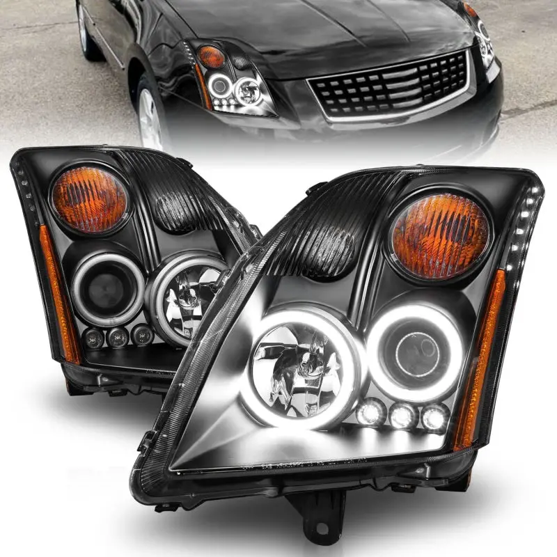 Anzo 2007-2012 Nissan Sentra Projector Headlights Black 2