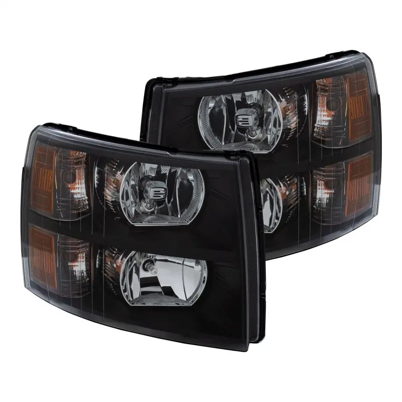 Anzo 2007-2013 Chevrolet Silverado Crystal Headlights Black 2