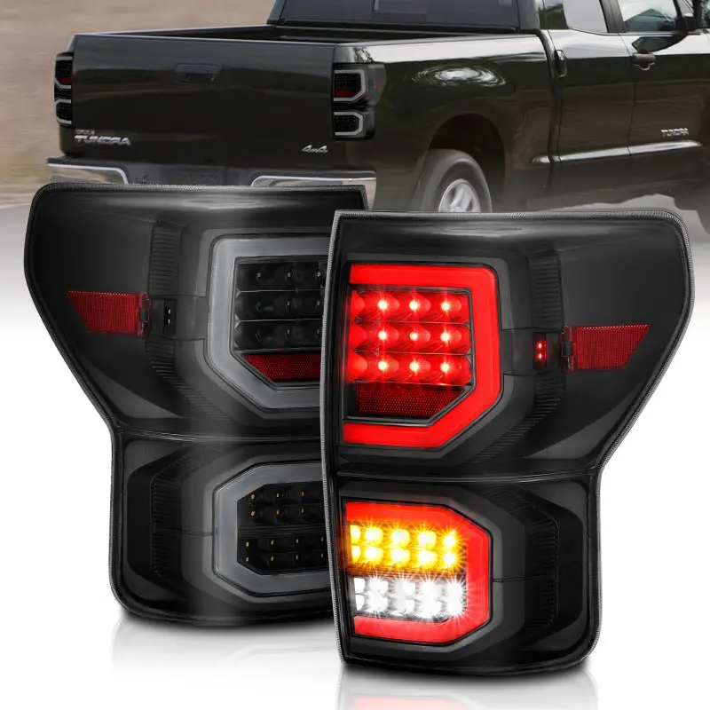 Anzo 2007-2013 Toyota Tundra Led Taillights Plank Style Black W/Smoke Lens 1