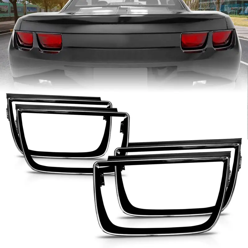 Anzo 2010-2013 Chevrolet Camaro Taillight Bezels - 4Pc Gloss Black 1