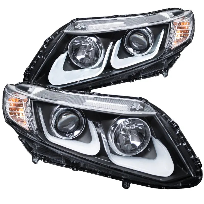 Anzo 2012-2015 Honda Civic Projector Headlights W/ U-Bar Black 1