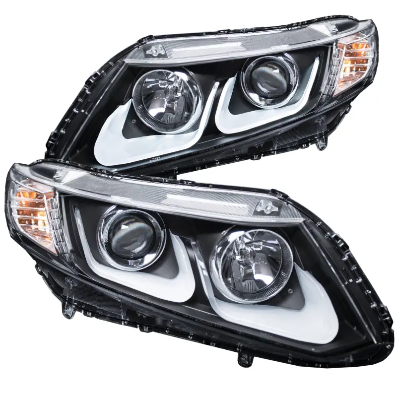 Anzo 2012-2015 Honda Civic Projector Headlights W/ U-Bar Black 2