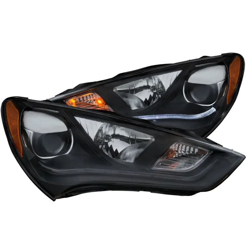 Anzo 2013-2015 Hyundai Genesis Projector Headlights W/ Plank Style Design Black (Hid Compatible) 1