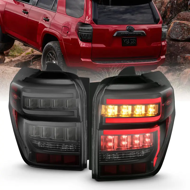 Anzo 2014-2020 Toyota 4Runner T.L Black Housing Smoke Lens Red Light Bar W/Sequential 1
