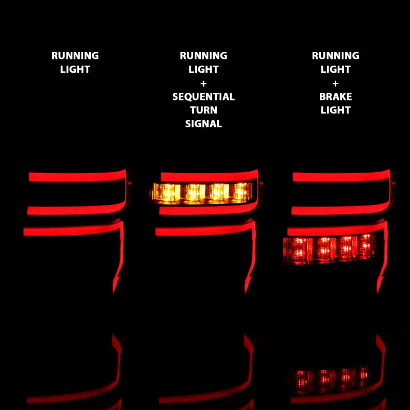 Anzo 2014-2020 Toyota 4Runner T.L Black Housing Smoke Lens Red Light Bar W/Sequential 2