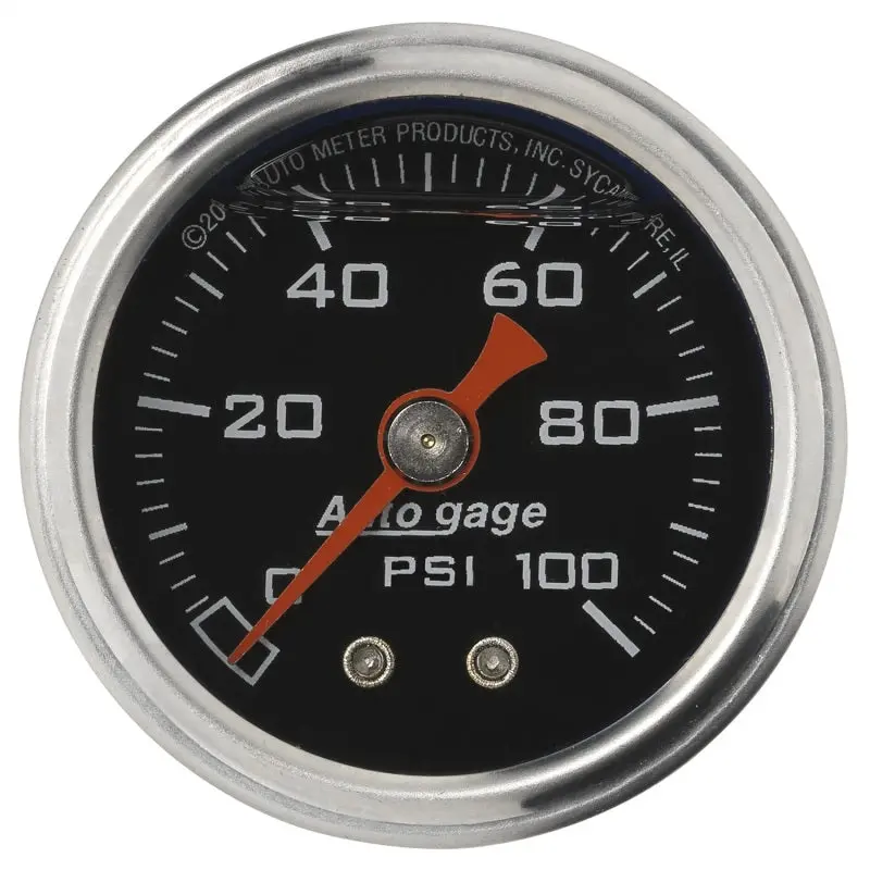 Autometer Autogage 1.5In Liquid Filled Mechanical 0-100 Psi Fuel Pressure Gauge 1