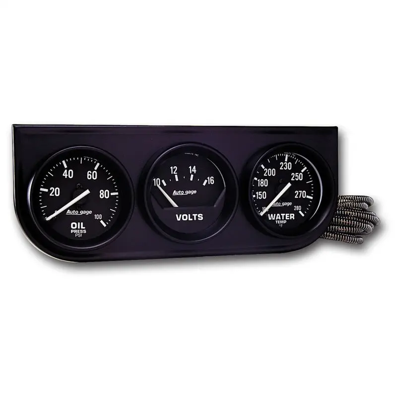 Autometer Autogage 3-Gauge Console 52.4Mm Mech 0-100 Psi Oil Press/ 10-16 V / 130-280 Deg Water Temp 1