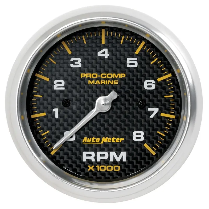Autometer Marine Carbon Fiber 3-3/8In 8K Rpm Tachometer 1