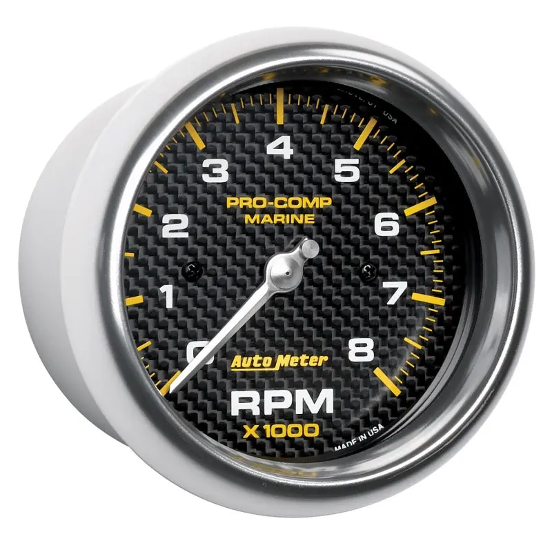Autometer Marine Carbon Fiber 3-3/8In 8K Rpm Tachometer 2