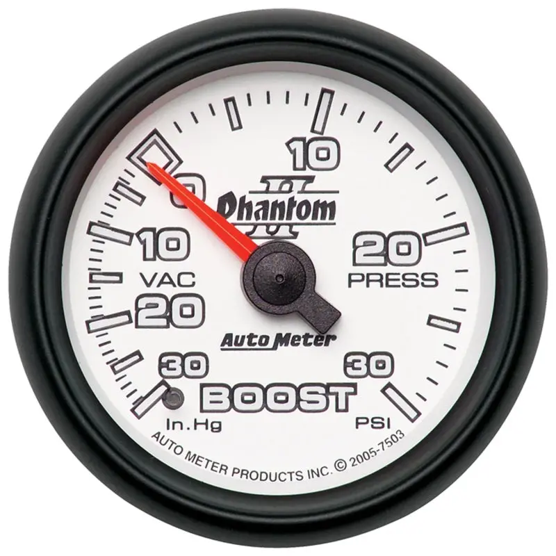 Autometer Phantom Ii 52.4Mm Mechanical Vacuum / Boost Gauge 30 In. Hg/30 Psi 1