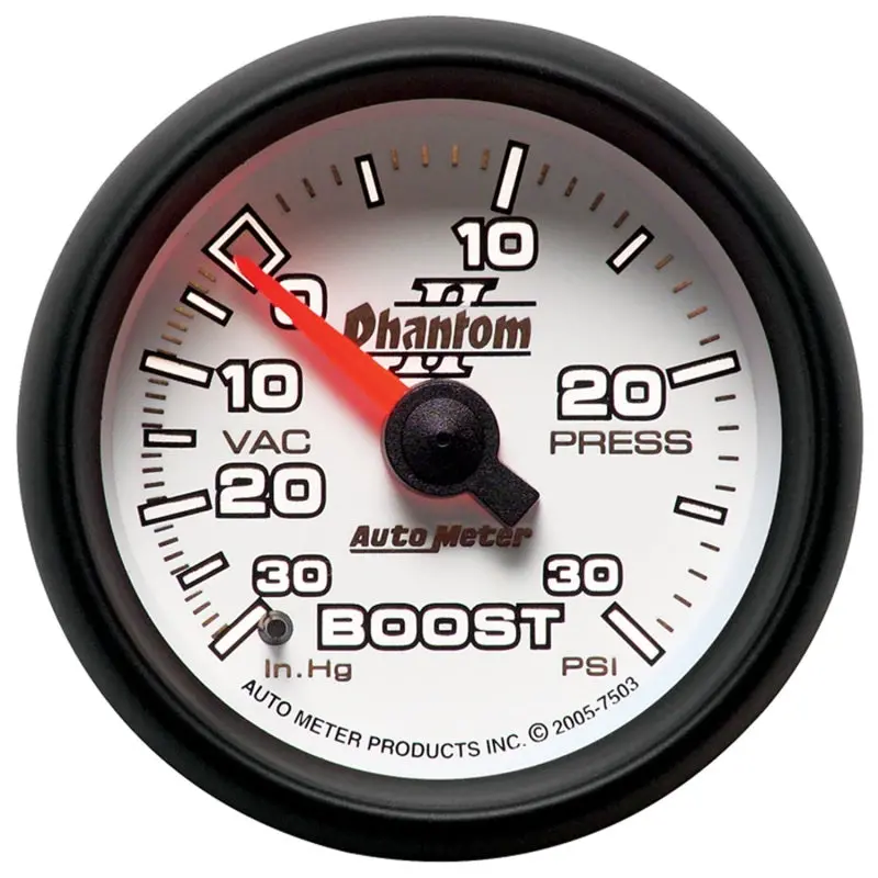 Autometer Phantom Ii 52.4Mm Mechanical Vacuum / Boost Gauge 30 In. Hg/30 Psi 2