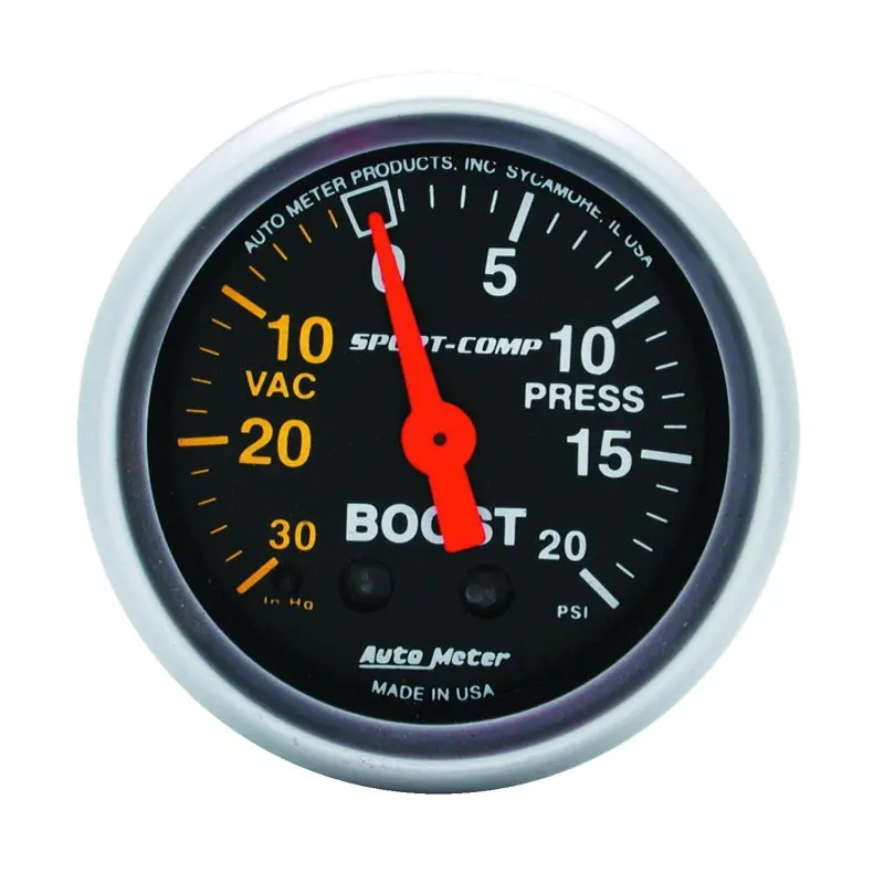 Autometer Sport-Comp 52Mm 20 Psi Mechanical Boost Gauge 1