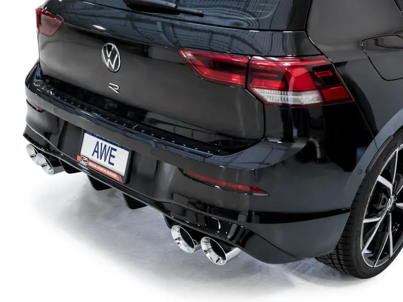 Awe Mk8 Volkswagen Golf R 3In Touring Edition Quad Exhaust - Chrome Silver Tips 2
