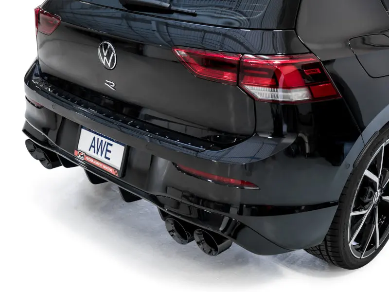 Awe Mk8 Volkswagen Golf R 3In Touring Edition Quad Exhaust - Diamond Black Tips 2