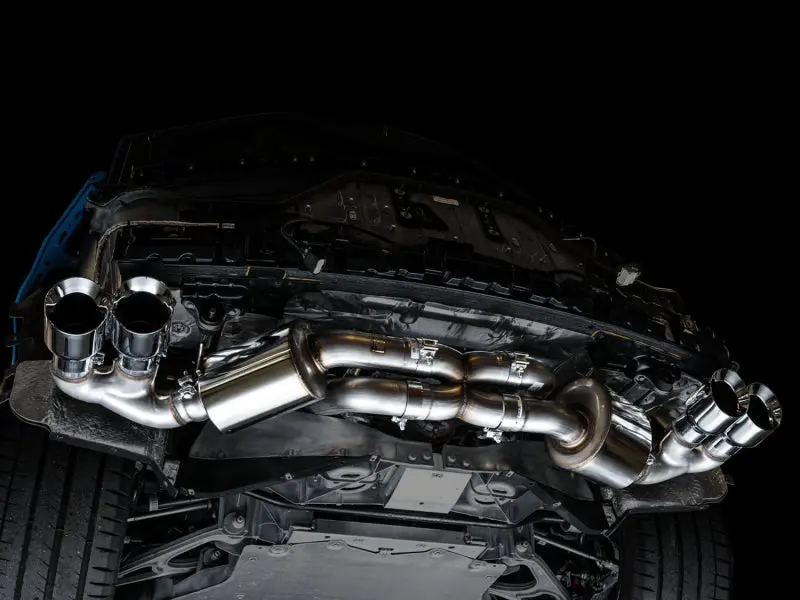 Awe Tuning 2020 Chevrolet Corvette (C8) Touring Edition Exhaust - Quad Chrome Silver Tips 2