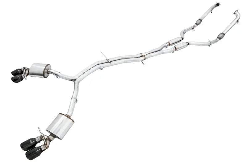 Awe Tuning Audi B9 S4 Touring Edition Exhaust - Non-Resonated (Black 102Mm Tips) 1