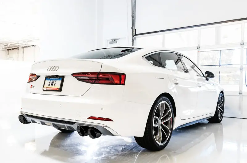 Awe Tuning Audi B9 S4 Track Edition Exhaust - Non-Resonated (Black 102Mm Tips) 2