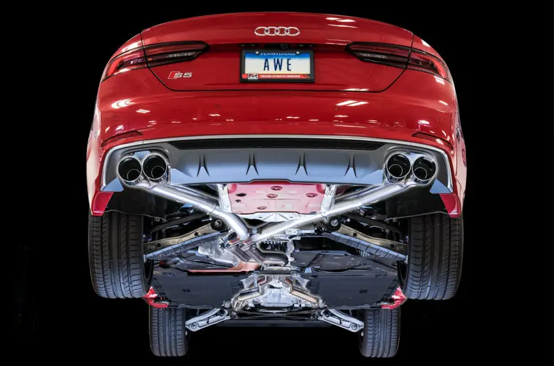 Awe Tuning Audi B9 S5 Coupe 3.0T Track Edition Exhaust - Diamond Black Tips (102Mm) 2