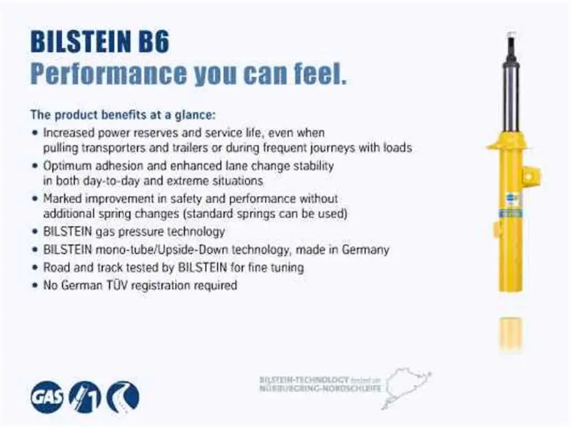 Bilstein B6 14-18 Subaru Forester Front Left Monotube Shock Absorber 1
