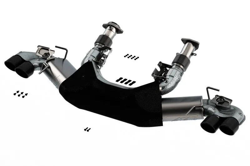 Borla 2020 Chevrolet Corvette C8 6.2 Atak 3In Exhaust System Dual Round Rolled A/C Black Chrome Tips 1