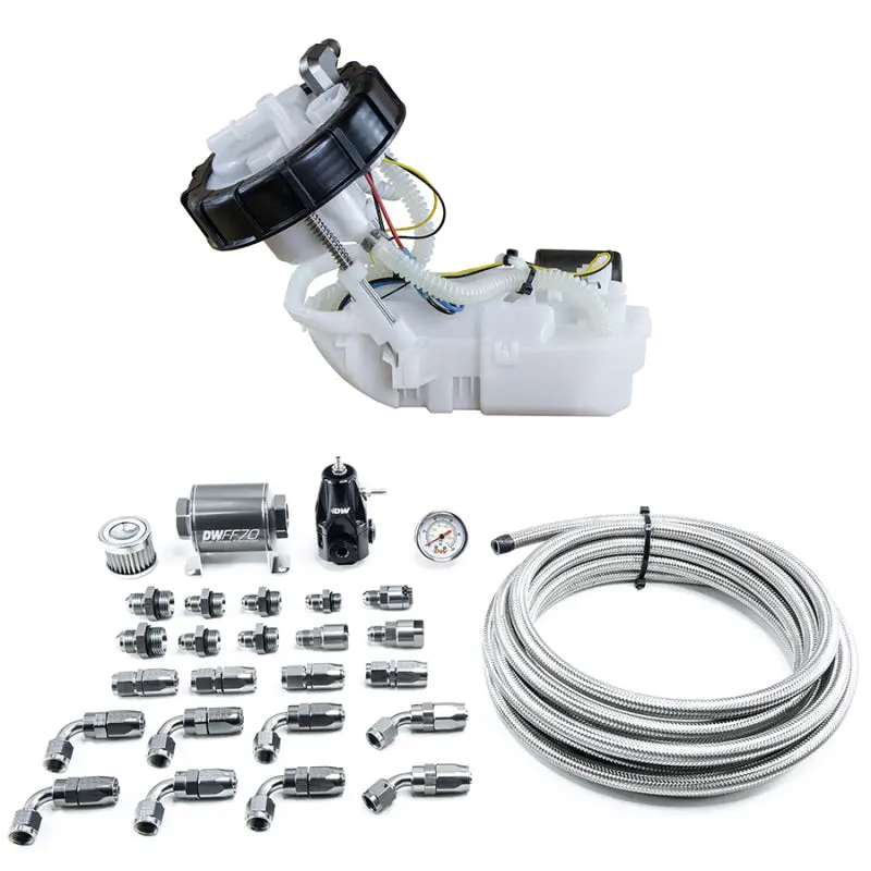 Deatschwerks 01-05 Honda Civic/02-06 Acura Rsx Dw400 Pump Module & Return Kit W/Cpe Fuel Lines 1