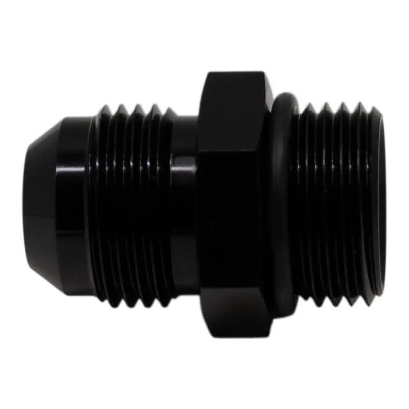 Deatschwerks 10An Orb Male To 10 An Male Flare Adapter (Incl O-Ring) - Anodized Matte Black 1