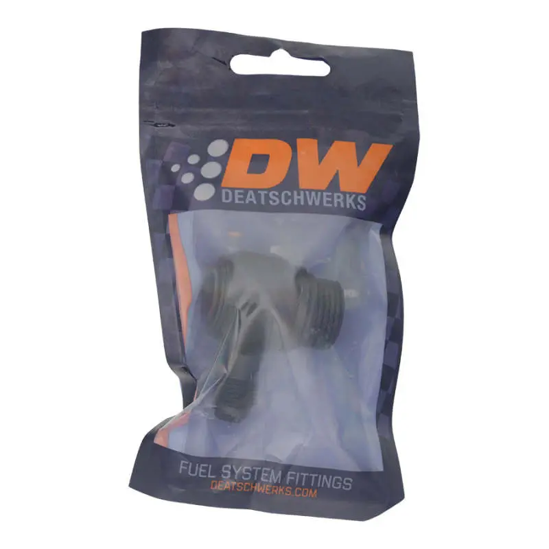 Deatschwerks 10An Orb Male To 6An Male Flare Low Profile 90-Degree Swivel - Anodized Matte Black 2
