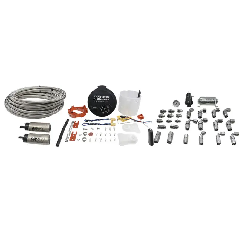 Deatschwerks 2006+ X2 Series Fuel Pump Module W/ Dual Dw400 Pumps And Return Ptfe Plumbing Kit 1