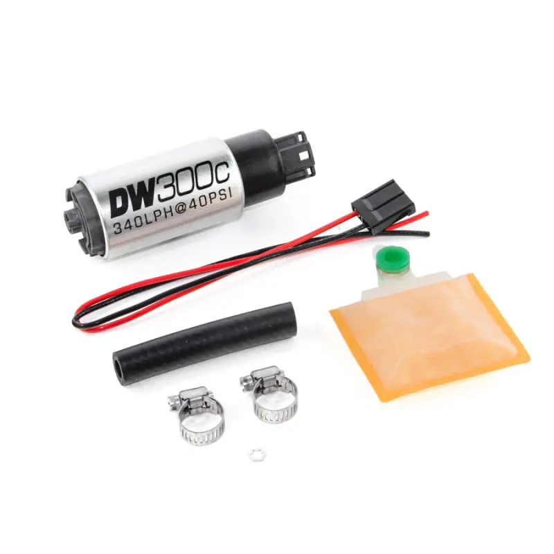 Deatschwerks 340Lph Dw300c Compact Fuel Pump W/ Universal Install Kit (W/O Mounting Clips) 1