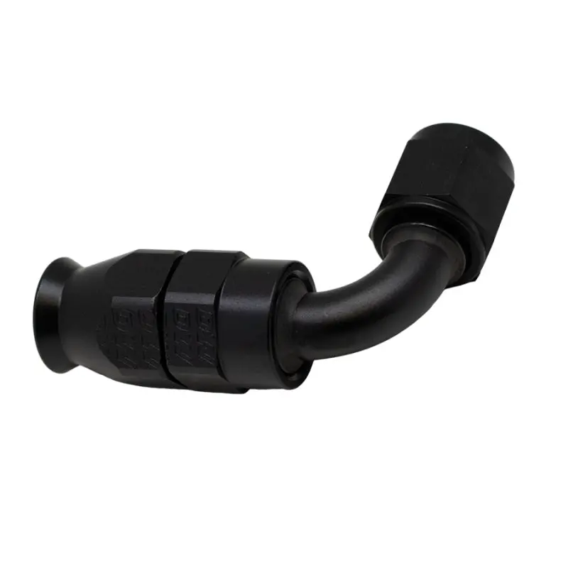 Deatschwerks 6An Female Swivel 90-Degree Hose End Ptfe (Incl 1 Olive Insert) - Anodized Matte Black 1