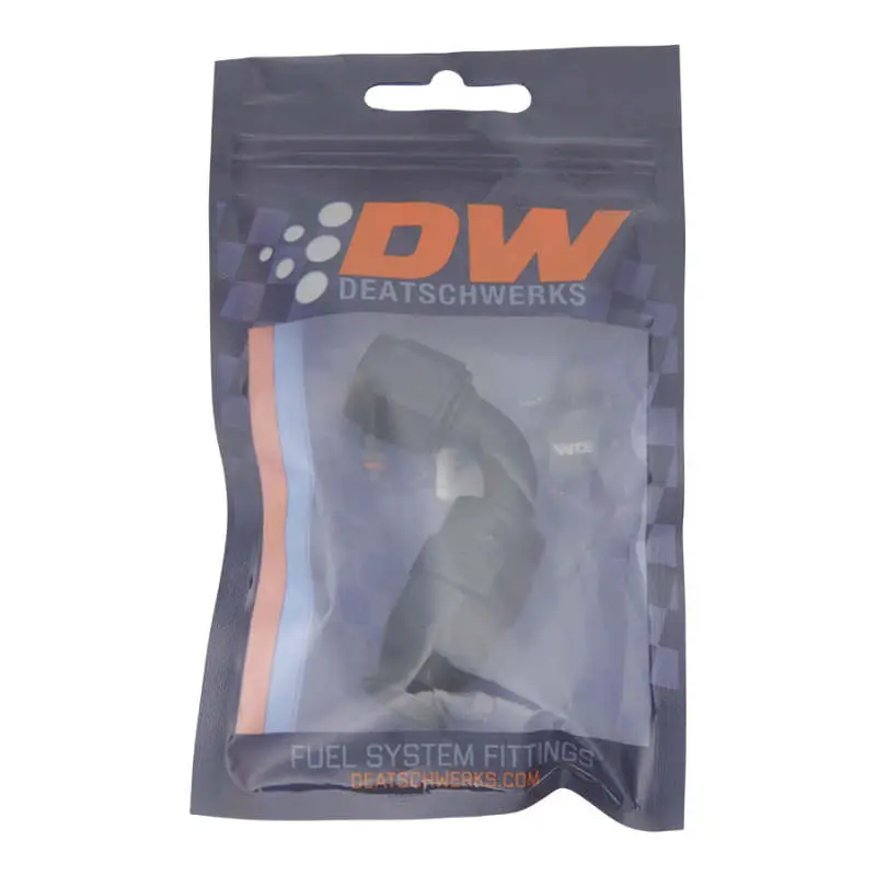 Deatschwerks 6An Female Swivel 90-Degree Hose End Ptfe (Incl 1 Olive Insert) - Anodized Matte Black 2