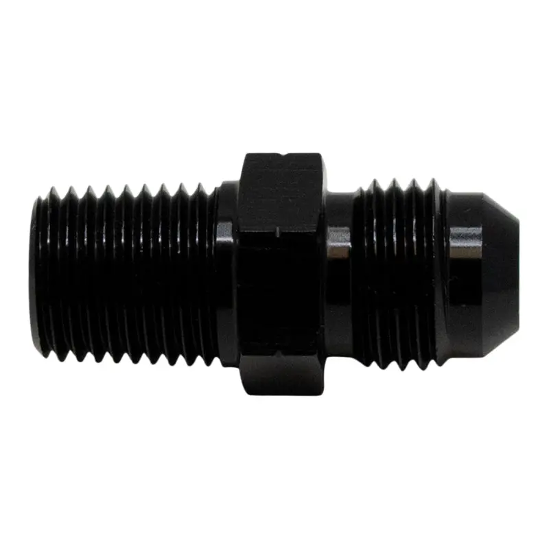 Deatschwerks 6An Male Flare To 1/4In Male Npt Adapter - Anodized Matte Black 1